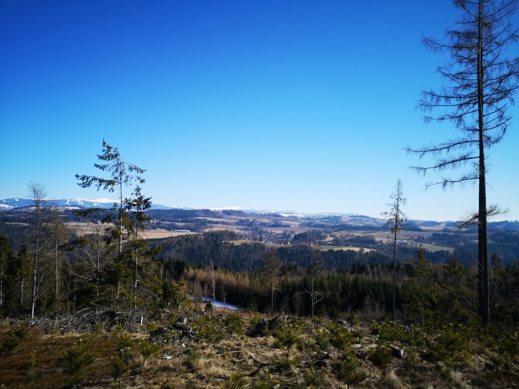 Vlastiboř - výhledy na Krkonoše
